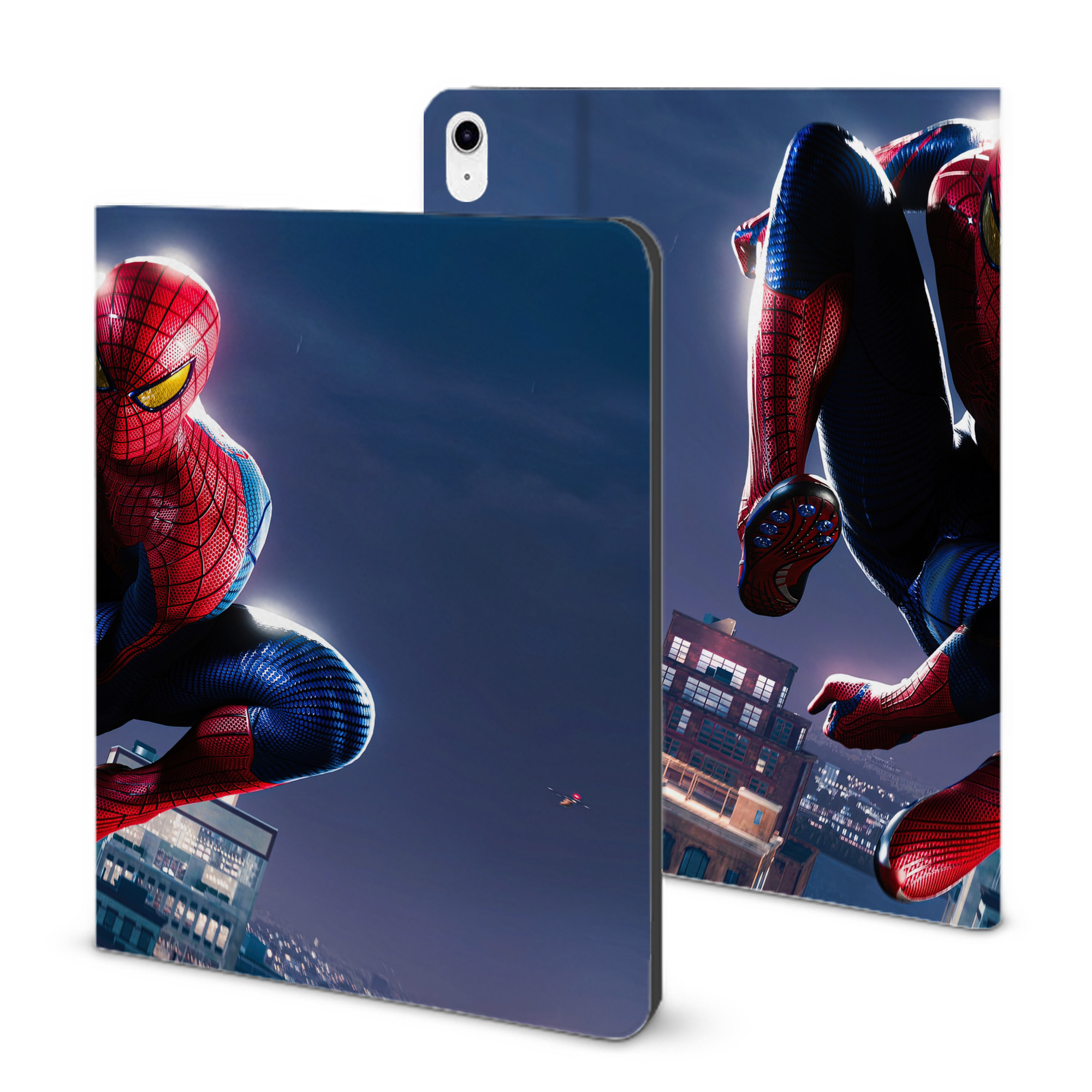 （画像用） Spider Man スパイダーマン IPad ケース ブック型 PUレザー TPU 耐衝撃 軽量 薄型 ペン収納なし 全面保護 IPad 各モデル対応